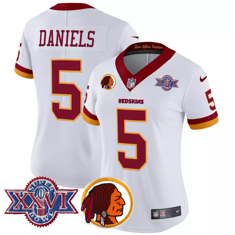 Daniels Redskins 5 Jersey White Super Bowl Xxvi Men Maroon Gold Vapor Stitched