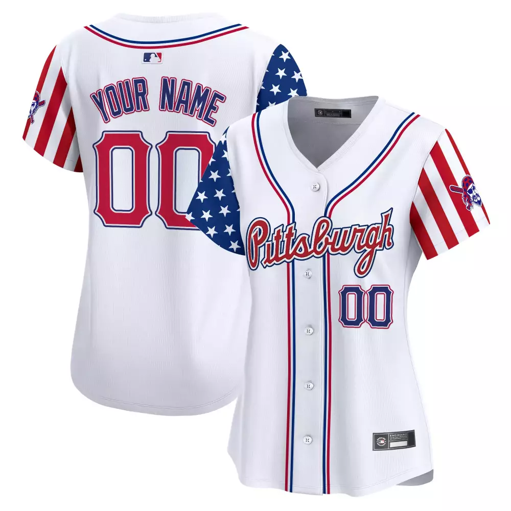Custom Pittsburgh Jersey White Women Split Design Red Blue Stitched Vapor