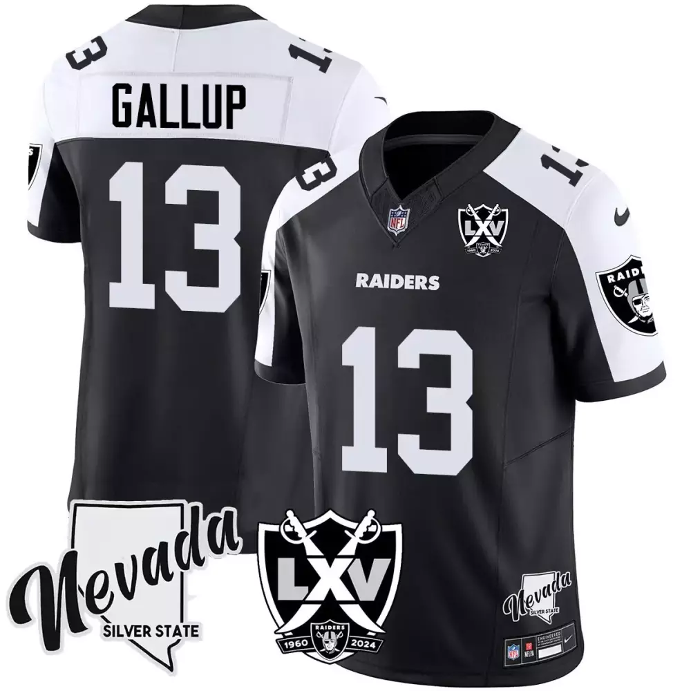 Michael Gallup 13 Raiders Jersey Black Lxv 1960 2024 Men White Alternate Vapor Limited