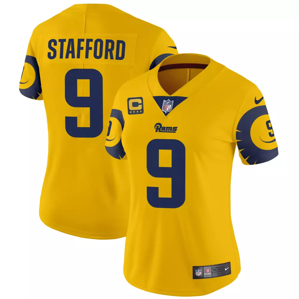 Matthew Stafford 9 Rams Jersey Yellow Blue Vapor Limited All Stitched