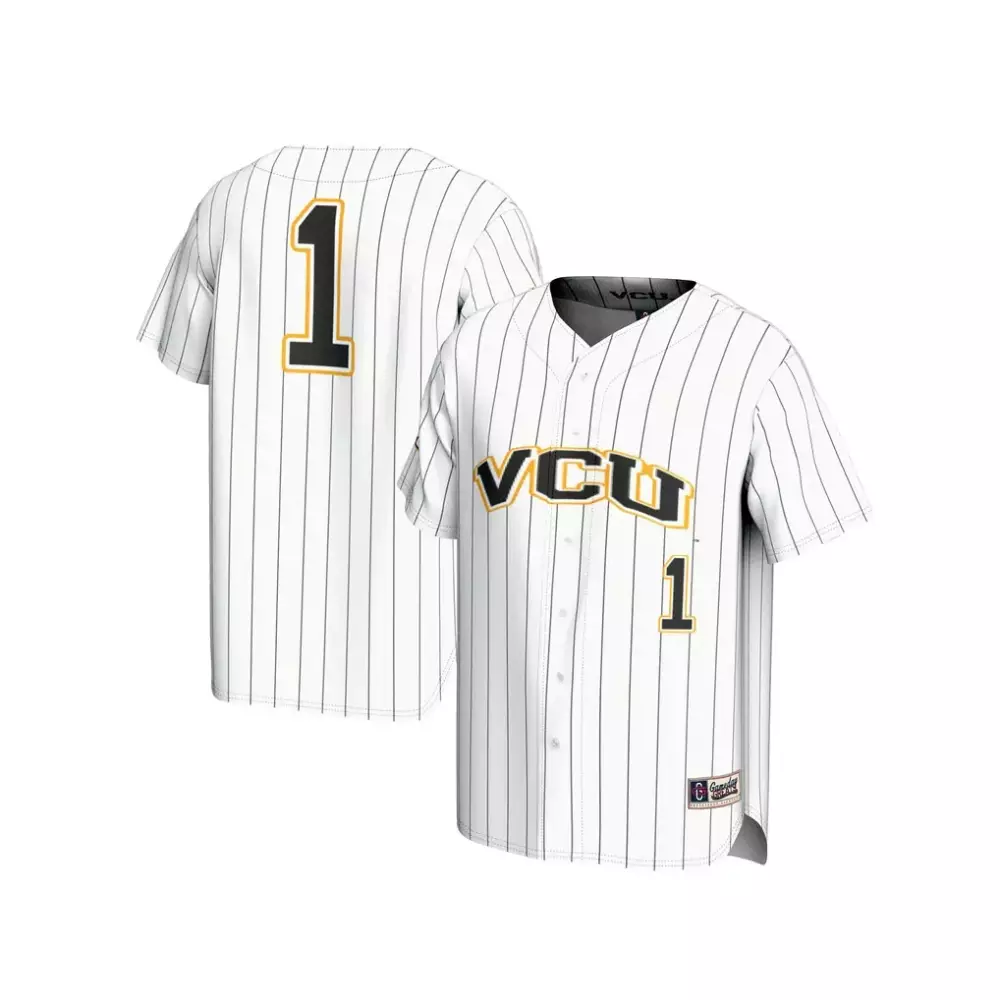 Vcu 1 Jersey White Men Black Gold Gameday Fashion