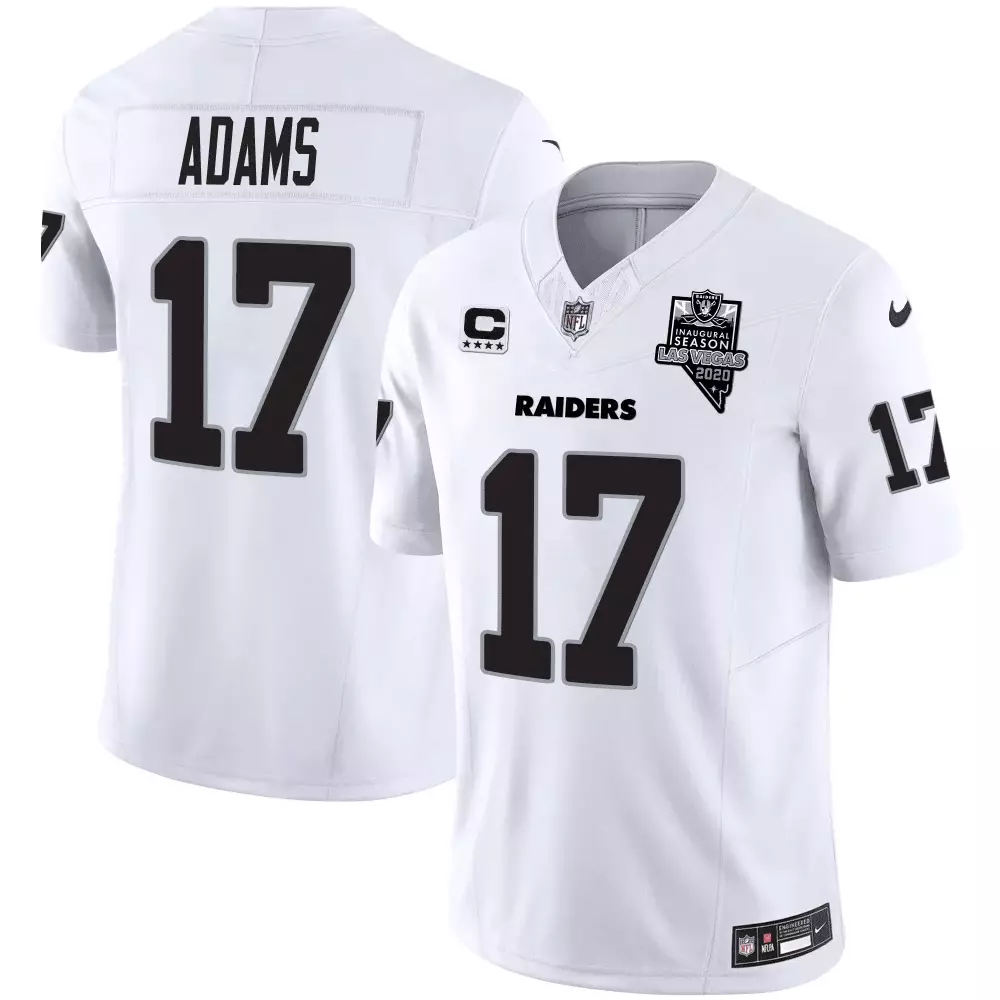 Davante Adams 17 Raiders Jersey White Inaugural Season 2020 Men Standard Black Vapor