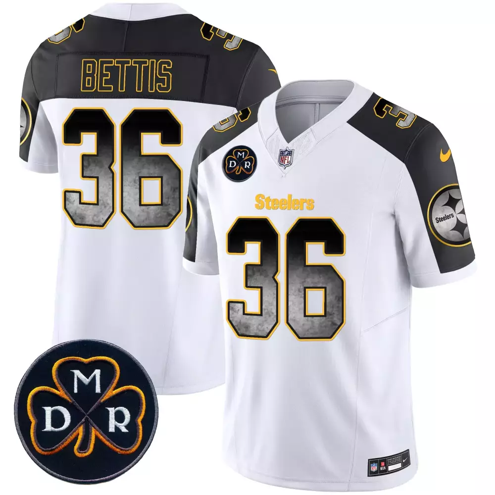Jerome Bettis 36 Steelers Jersey White Mdr Men Alternate Black Yellow Vapor Limited