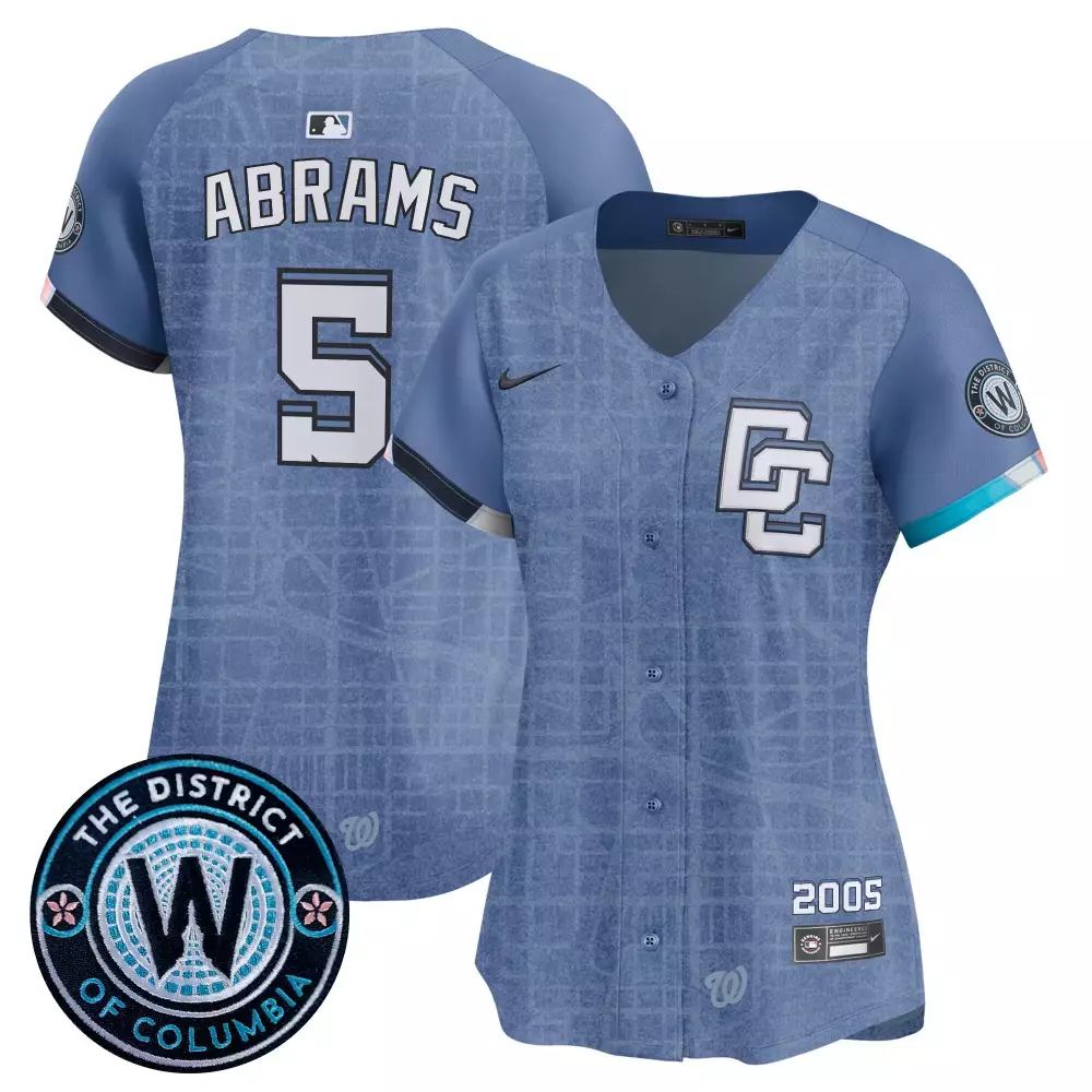 Cj Abrams 5 Washington Nationals Jersey Light Blue City Connect District Columbia 2005