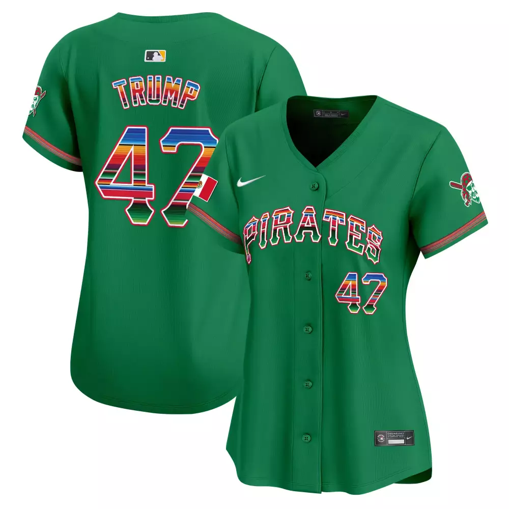 Donald Trump 47 Pirates Jersey Green Cinco De Mayo Mexico Flag Women Button-up Alternate