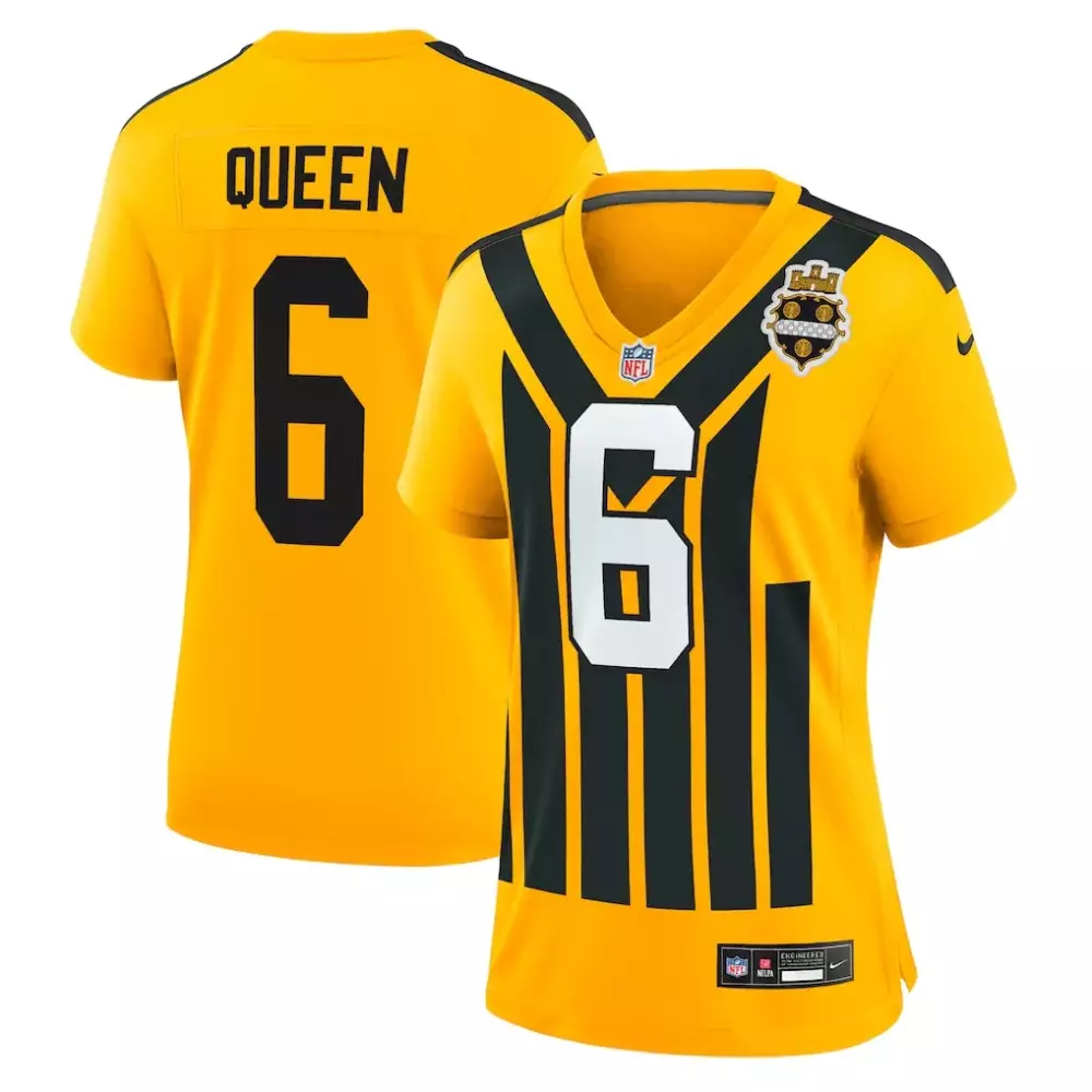Patrick Queen 6 Jersey Yellow Color Rush Pittsburgh Steelers Men Standard Alternate