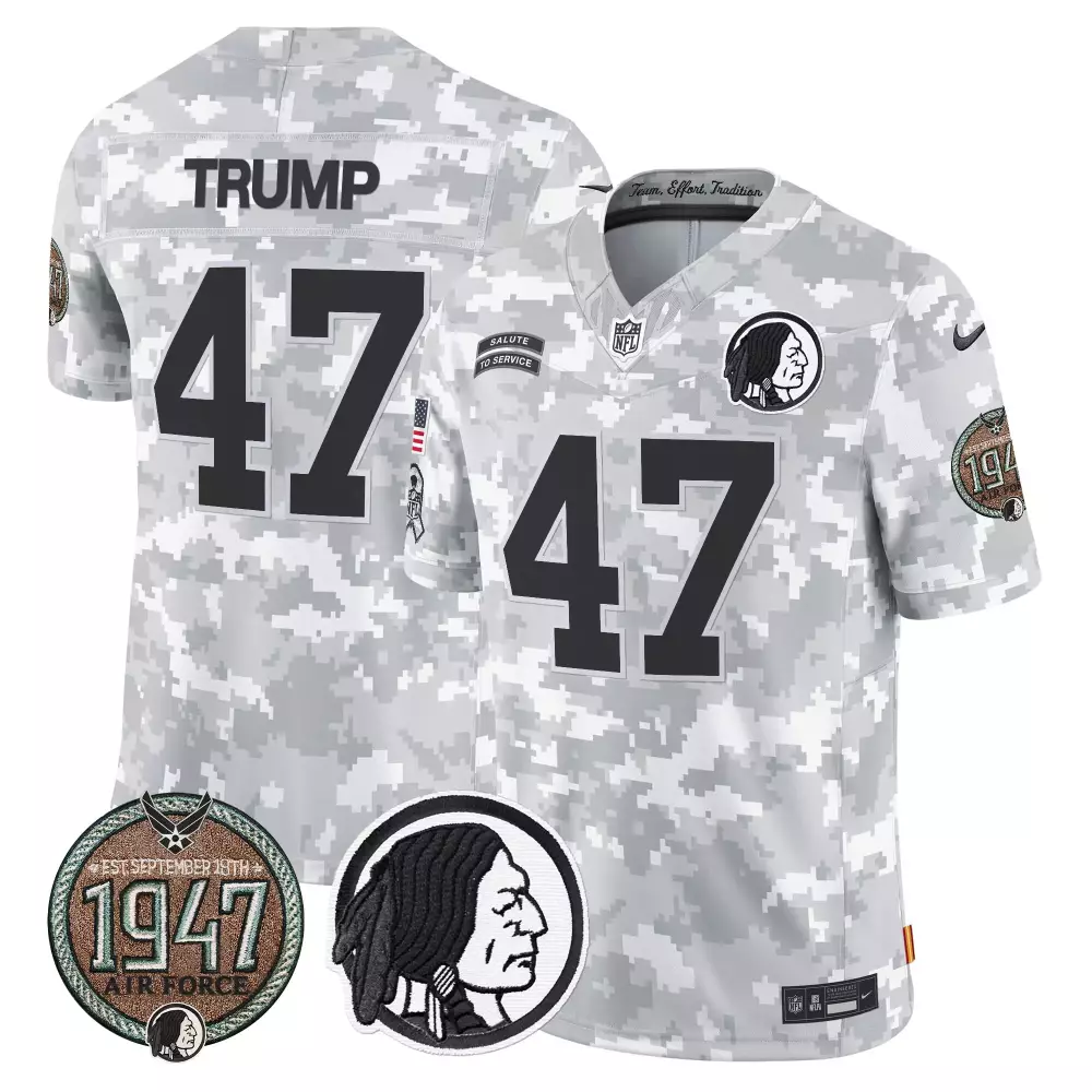 Donald Trump 47 Jersey White Salute To Service Washington Commanders Air Force 1947