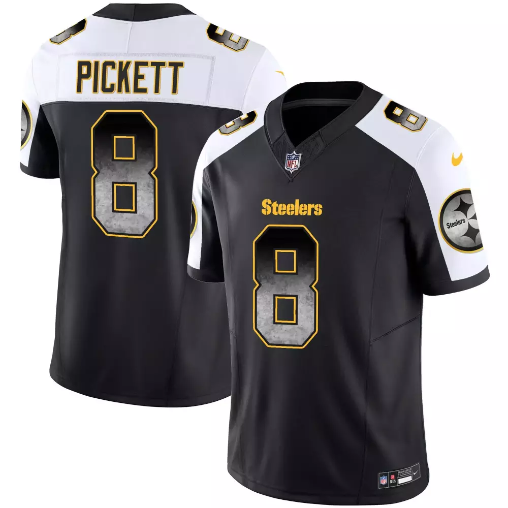 Kenny Pickett 8 Steelers Jersey Black Men Standard White Yellow Alternate Vapor All