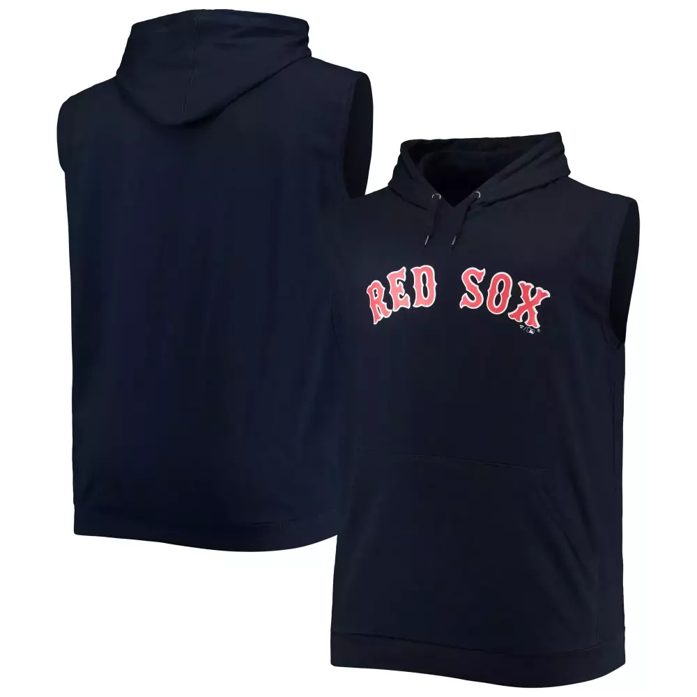 Red Sox Boston Jersey Navy Blue Men Sleeveless Hoodie White All Stitched Vapor