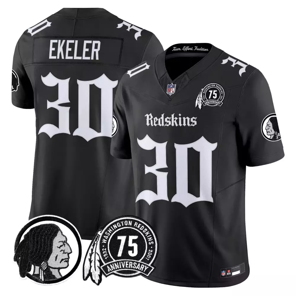 Ekeler Redskins 30 Jersey Black 75th Anniversary Washington Native American Profile