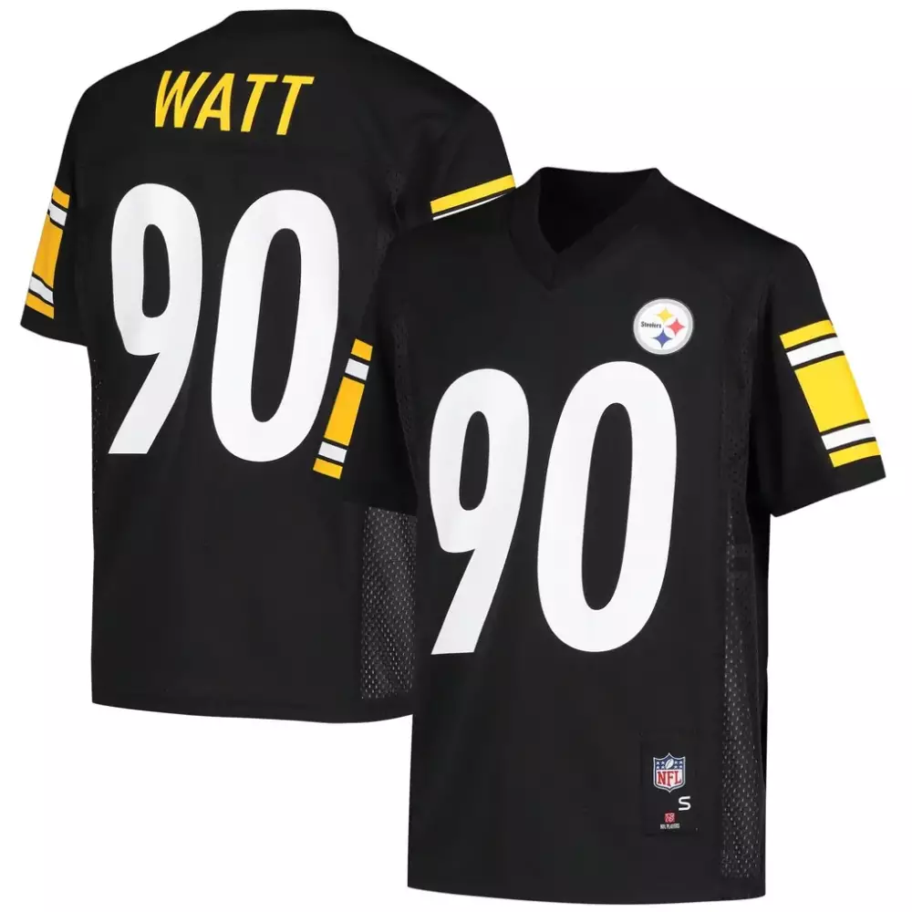 T.j. Watt 90 Pittsburgh Steelers Jersey Black Men Replica White Yellow