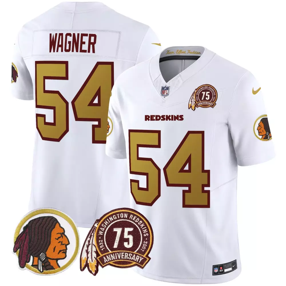 Bobby Wagner 54 Jersey White 75th Anniversary Washington Redskins Native American Profile 2007