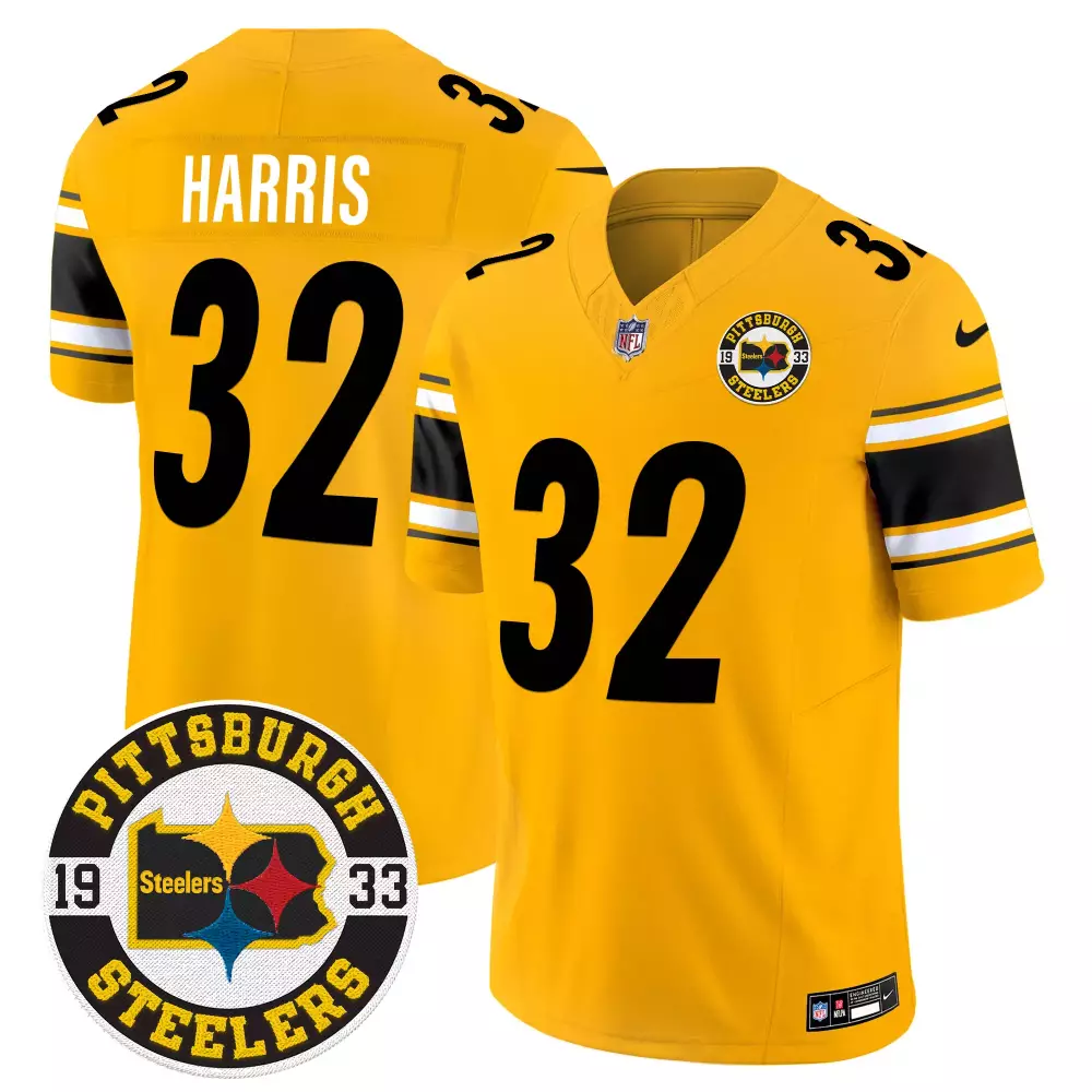Franco Harris 32 Steelers Jersey Yellow 1933 Pittsburgh Men Authentic Black White