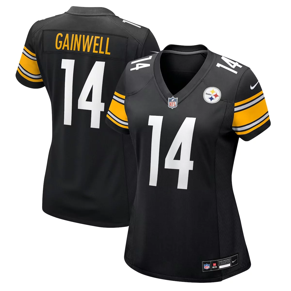 Kenneth Gainwell 14 Jersey Black Pittsburgh Steelers Nflpa Women Official Yellow