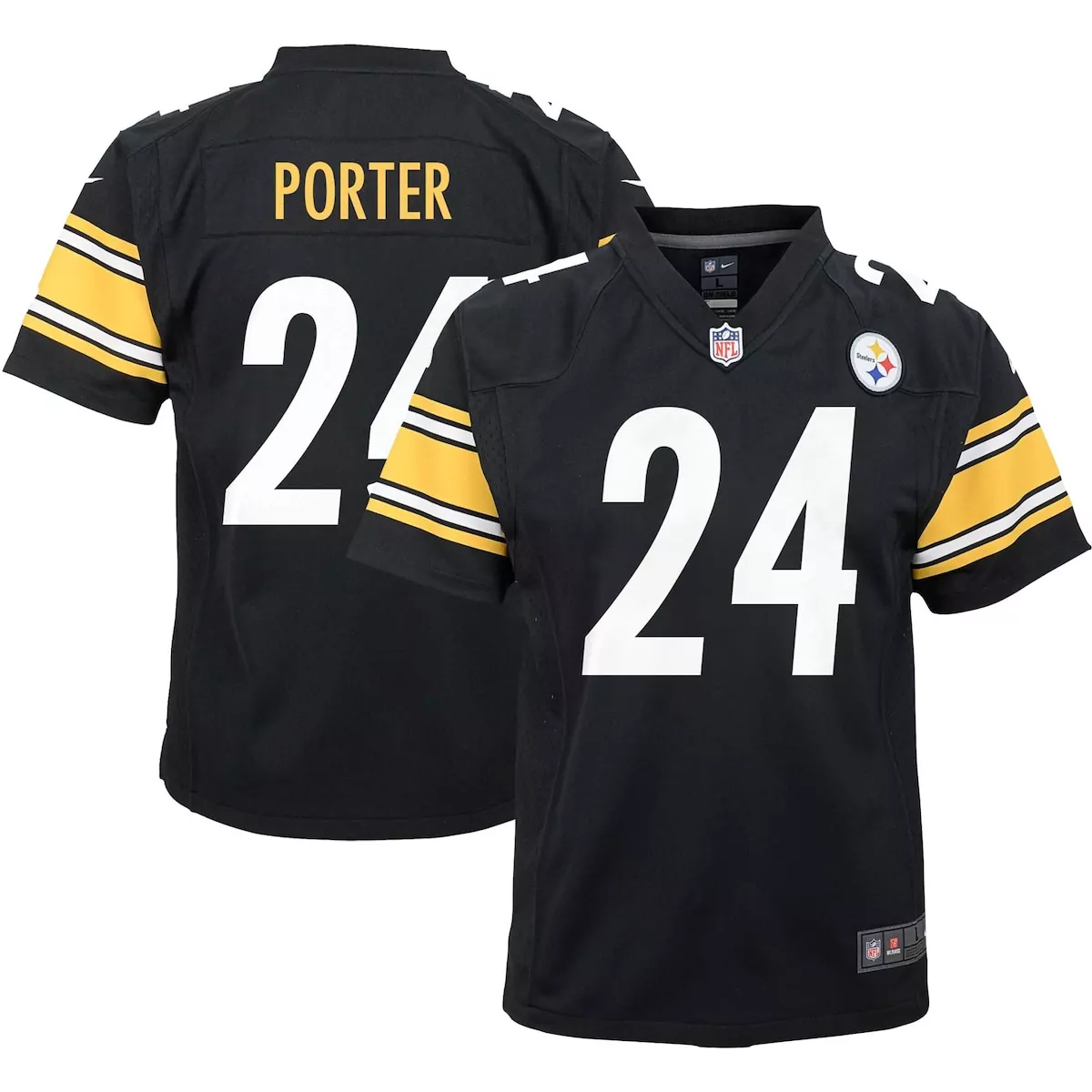 Joey Porter Jr. 24 Jersey Black Pittsburgh Steelers Men Standard Yellow White Game