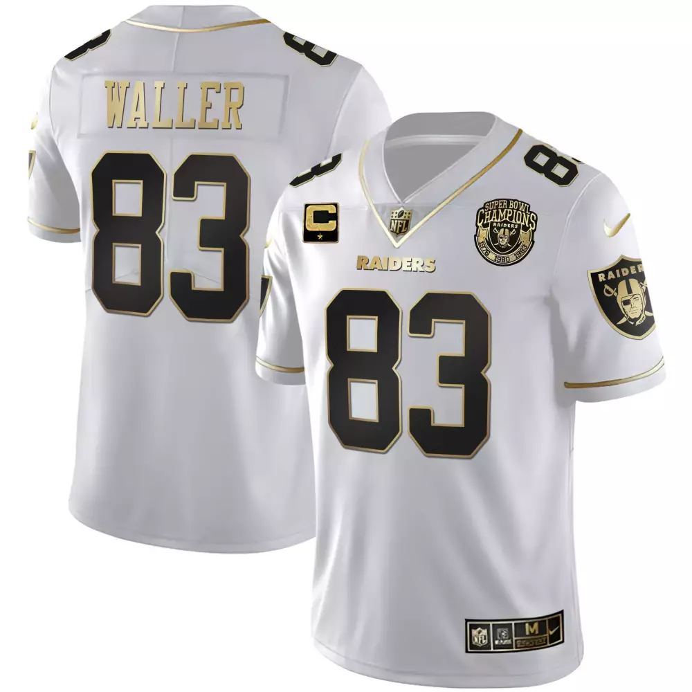 Darren Waller 83 Raiders Jersey White Men NFL Alternate Black Gold Stitched