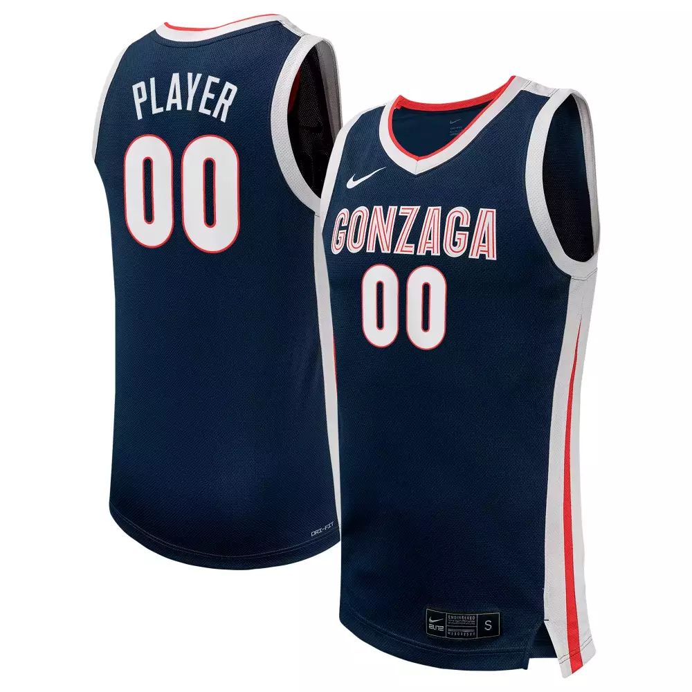 Custom Gonzaga Jersey Navy White Red All Stitched Vapor