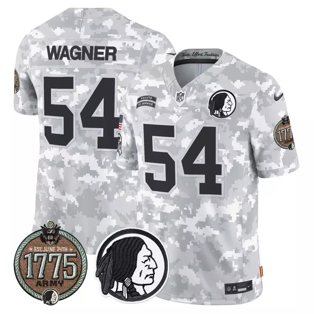 Bobby Wagner 54 Jersey White Salute To Service Washington Commanders 1775 Army Men