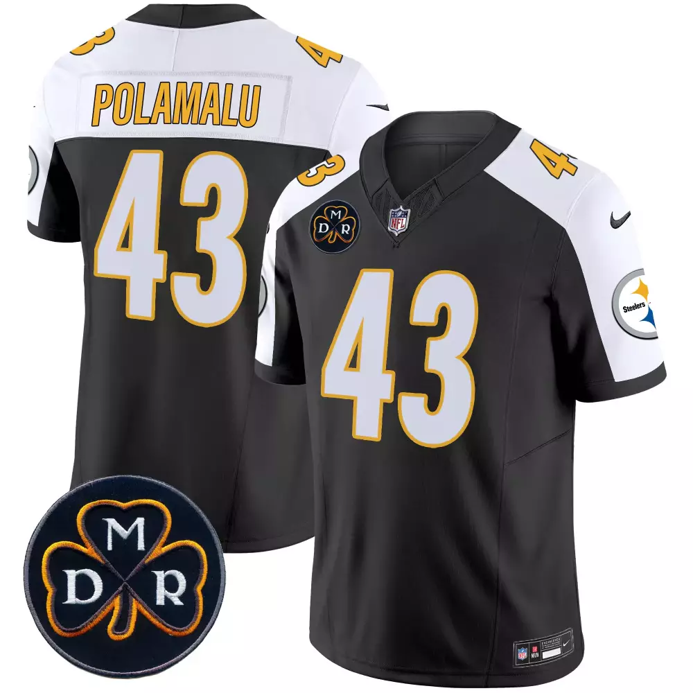 Troy Polamalu 43 Jersey Black NFL Pro Bowl Pittsburgh Steelers Dmr Men Alternate
