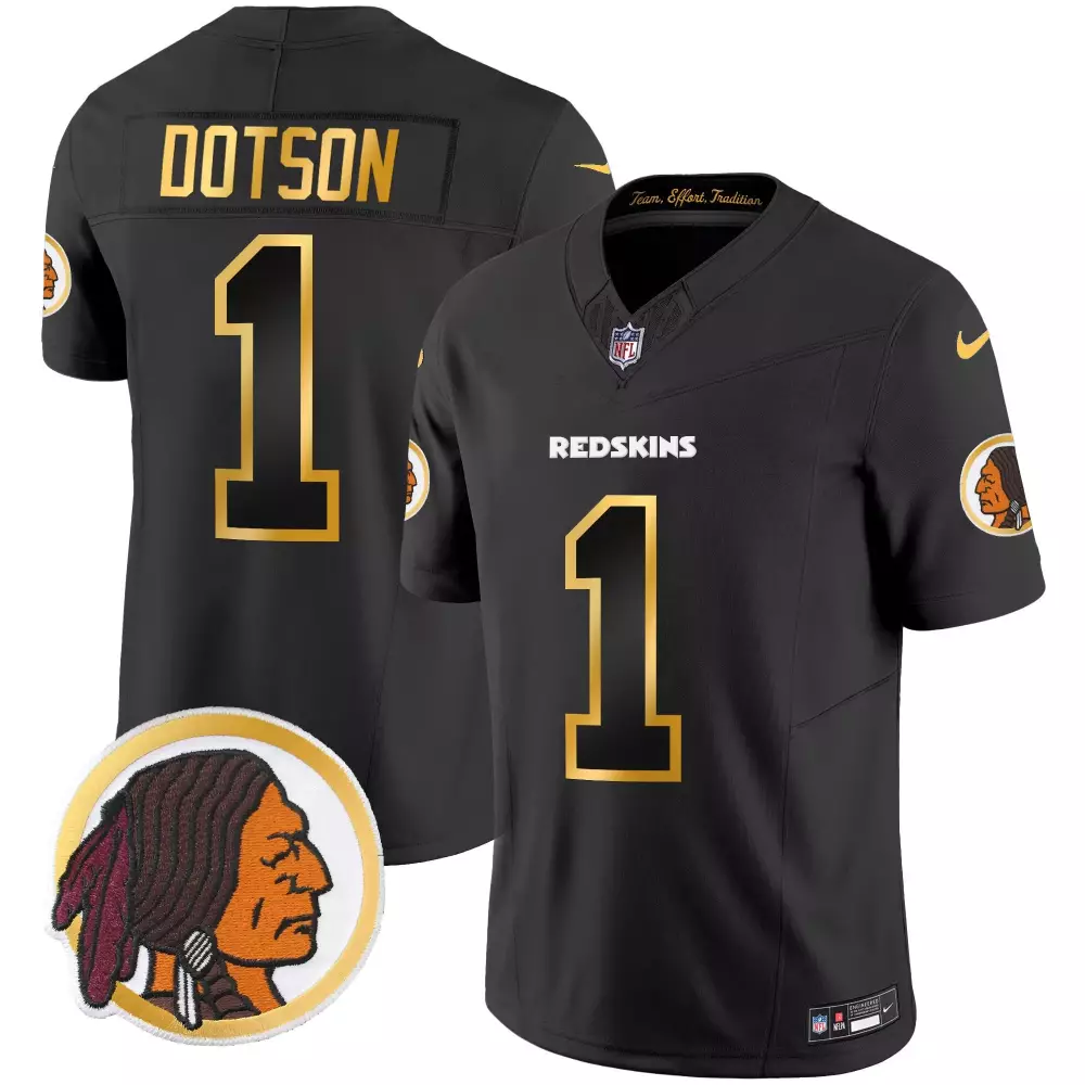 Jahan Dotson 1 Redskins Jersey Black Washington Men Player Gold Throwback Vapor All