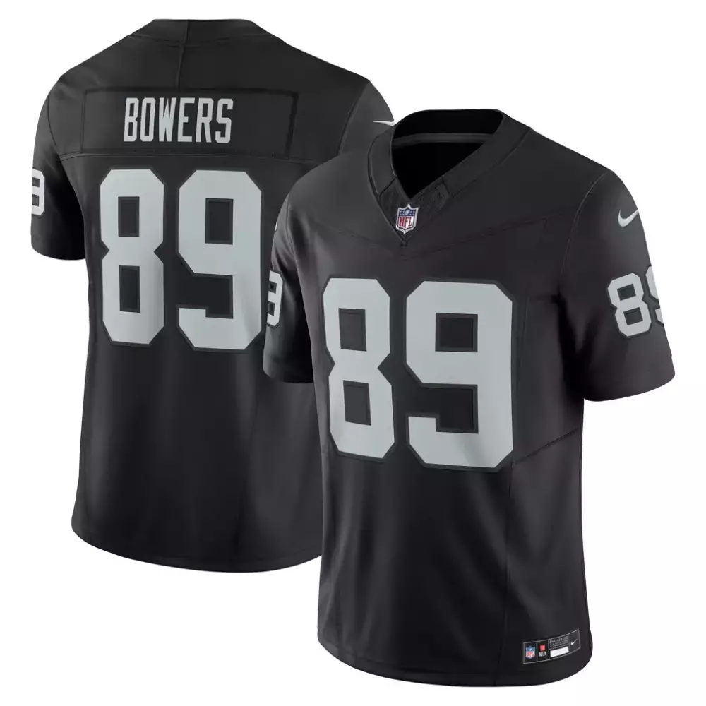 Brock Bowers 89 Las Vegas Raiders Jersey Black Men Replica Grey Vapor Limited