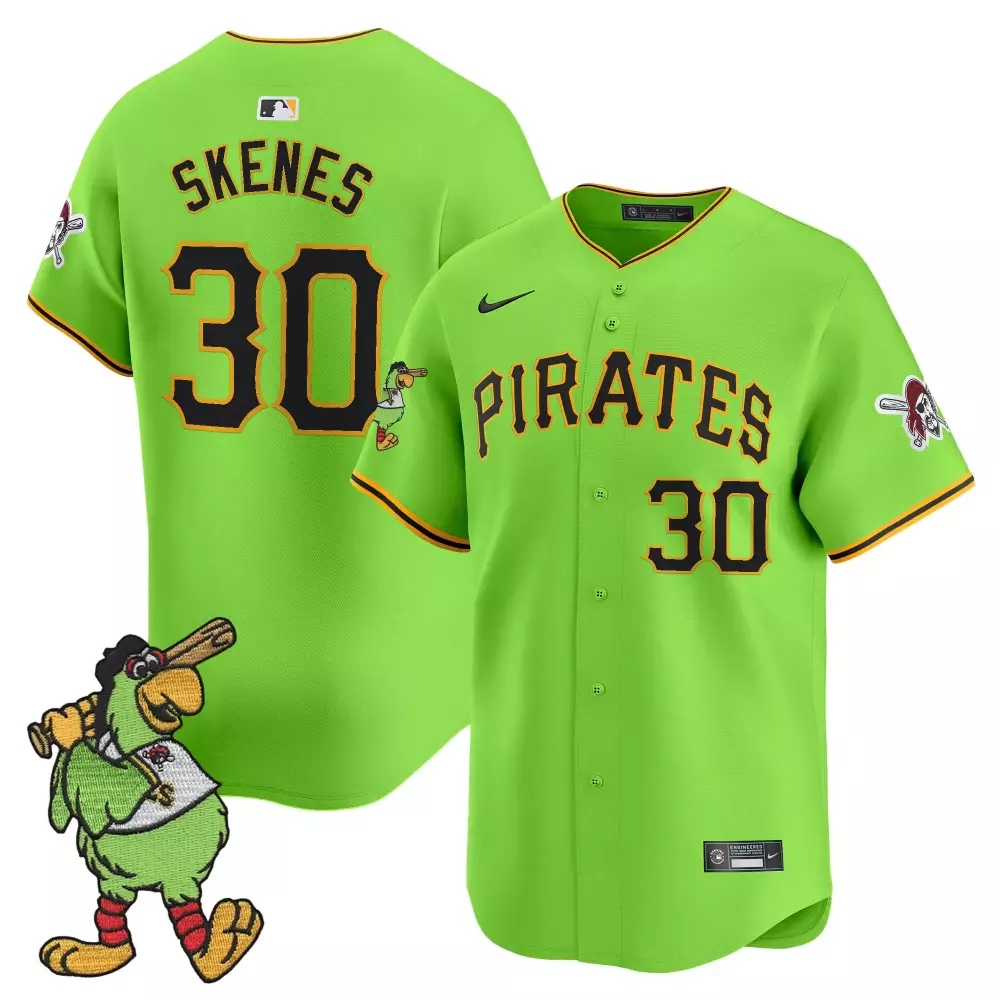 Outkast Neon 30 Pirates Jersey Lime Green Pirate Bird Mascot Skull Men Black Orange