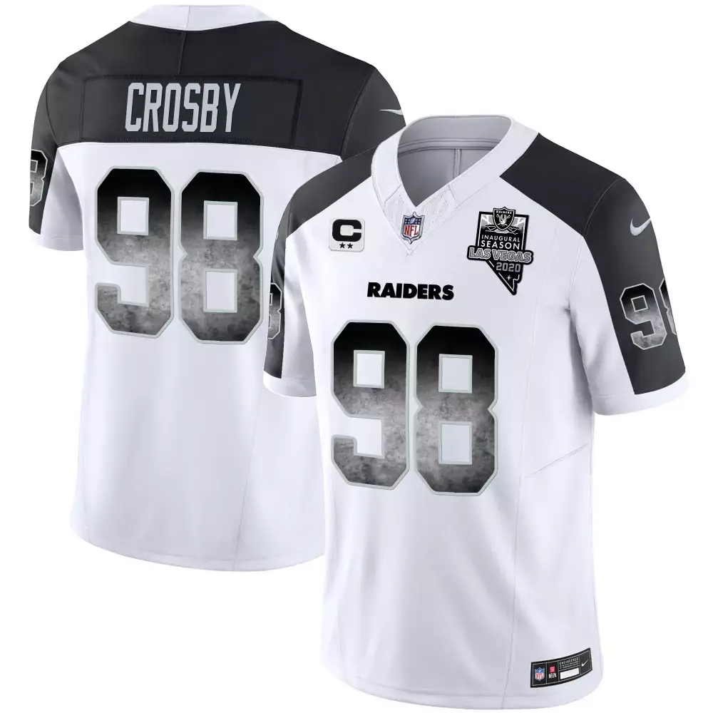 Maxx Crosby 98 Raiders Jersey White Las Vegas 2020 Men Player Alternate Black Gray