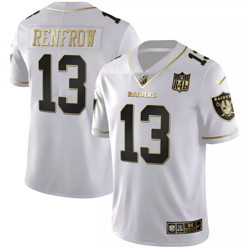 Hunter Renfrow 13 Raiders Jersey White 75th Anniversary Men Player Alternate Black