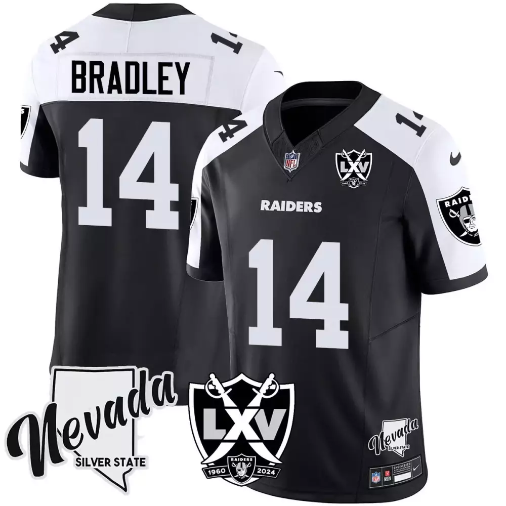 Jonathan Brady 14 Raiders Jersey Black Lxv Men White Vapor Anniversary Stitched