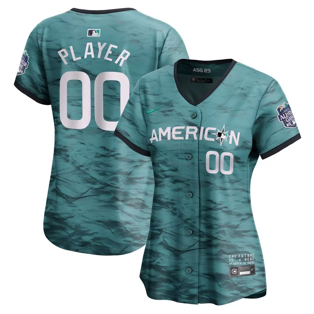 Custom American League Jersey Teal Asg 23 Seattle All-star Game 2023 Women Button-up