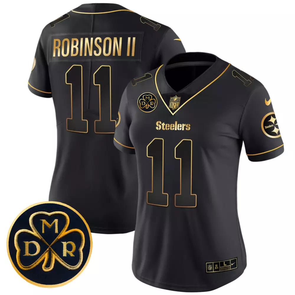 Allen Robinson Ii 11 Steelers Jersey Black Dmr Dr Men Gold Vapor Limited All Stitched