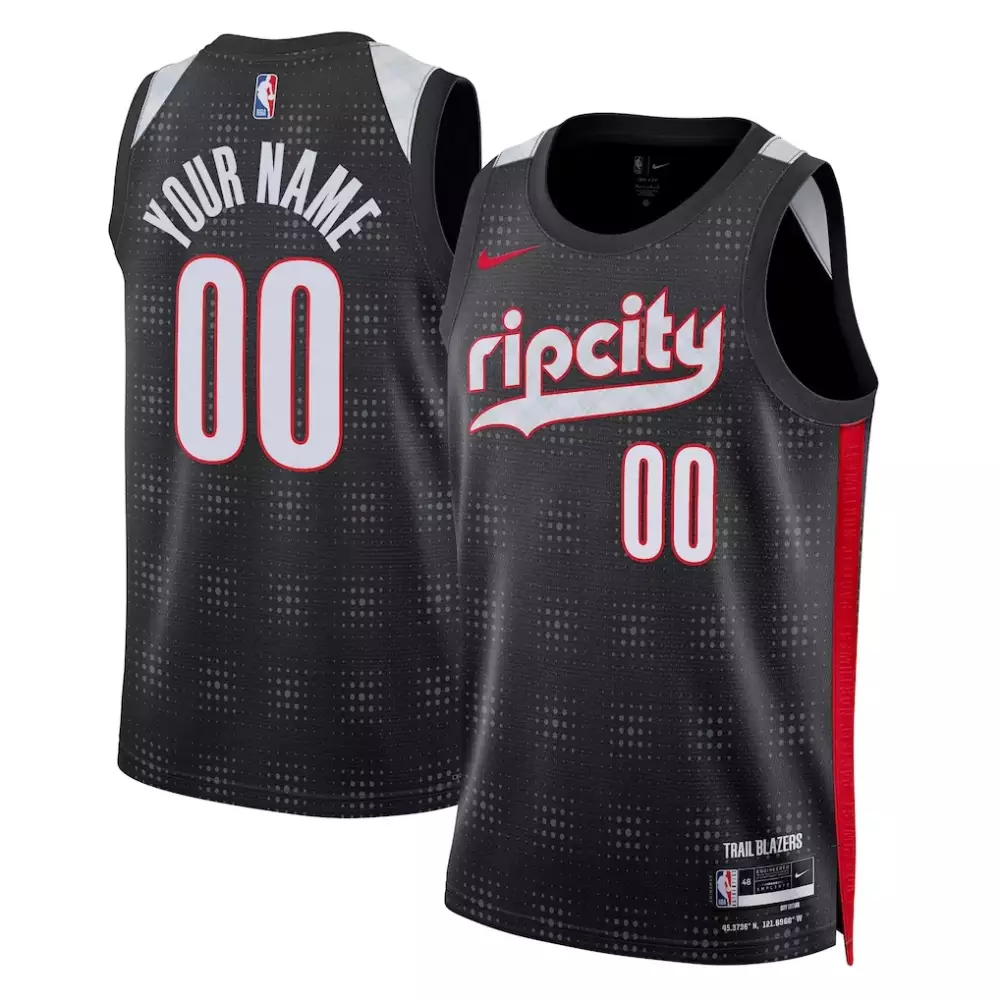 Custom Portland Trail Blazers Jersey Black Rip City Men Red White Unisex Swingman