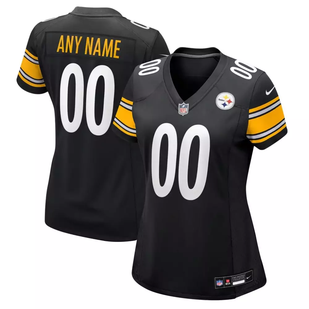 Pittsburgh Steelers Jersey Black Game Yellow White Custom