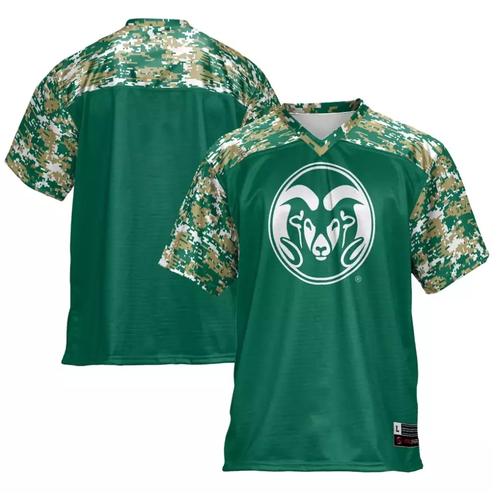 Custom Colorado State Rams Jersey Green Split Design White Tan Gold Gameday