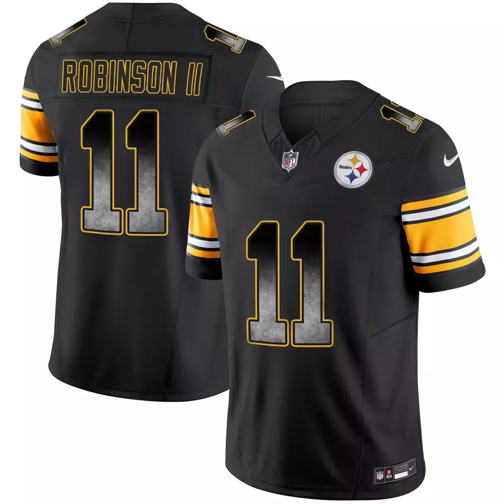 Allen Robinson Ii 11 Steelers Jersey Black Men Replica Yellow White Vapor v2 All