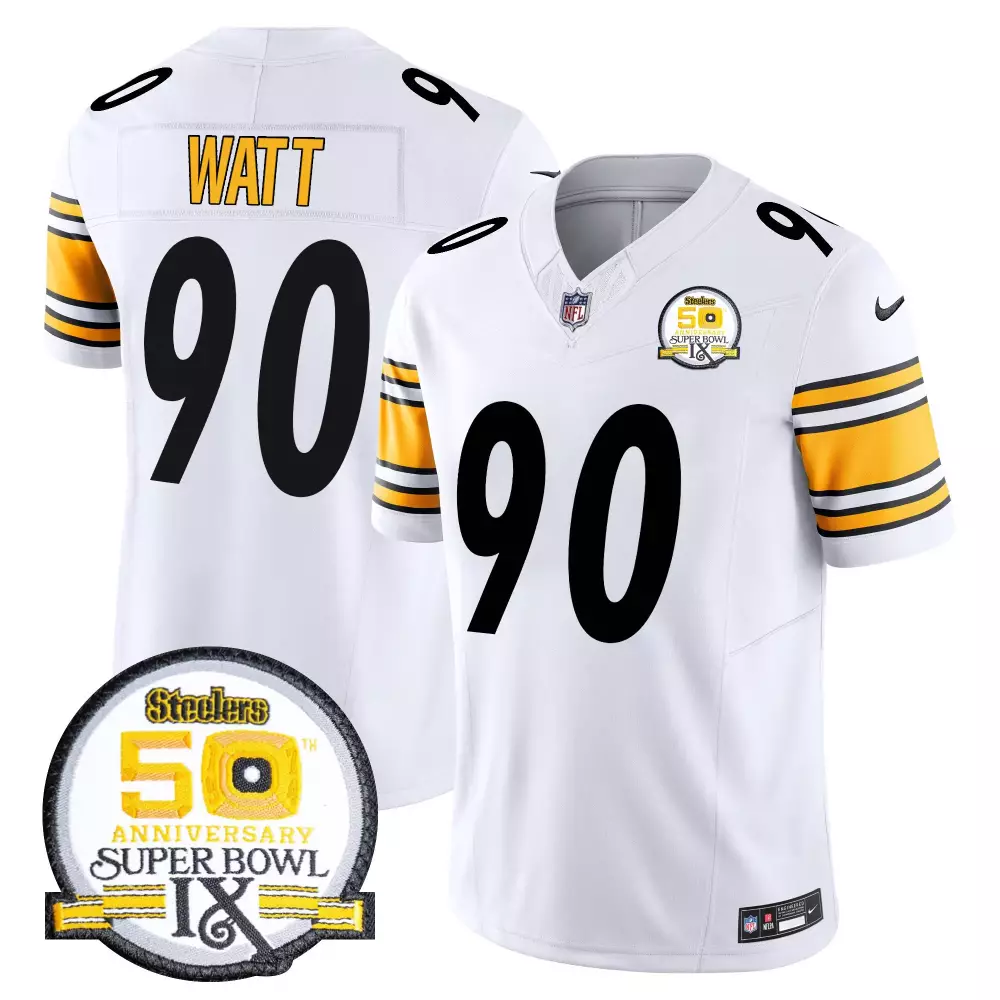 T.j. Watt 90 Steelers Jersey White Men Black Yellow Anniversary Vapor Limited All