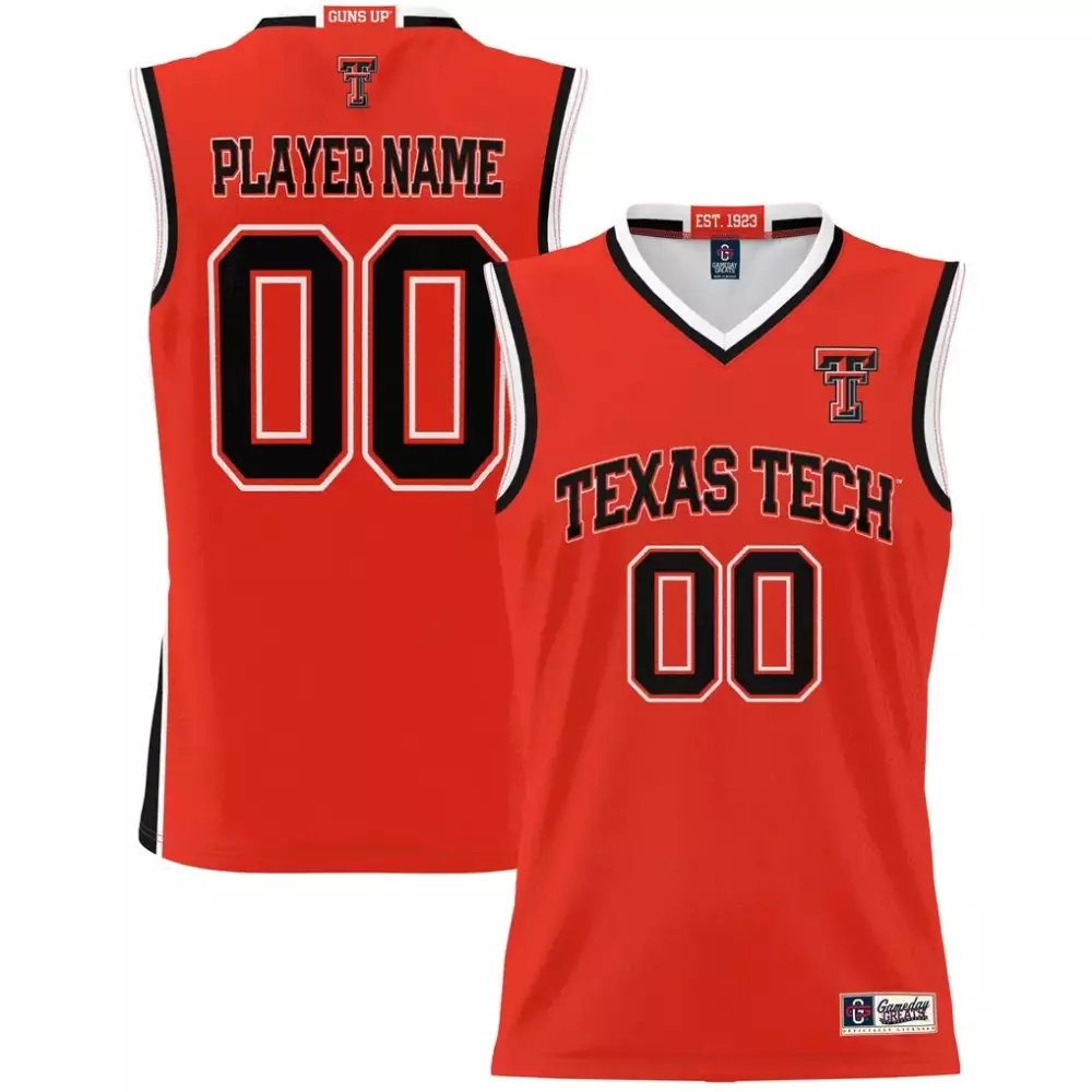 Texas Tech Jersey Red Men Black White Gameday Unisex