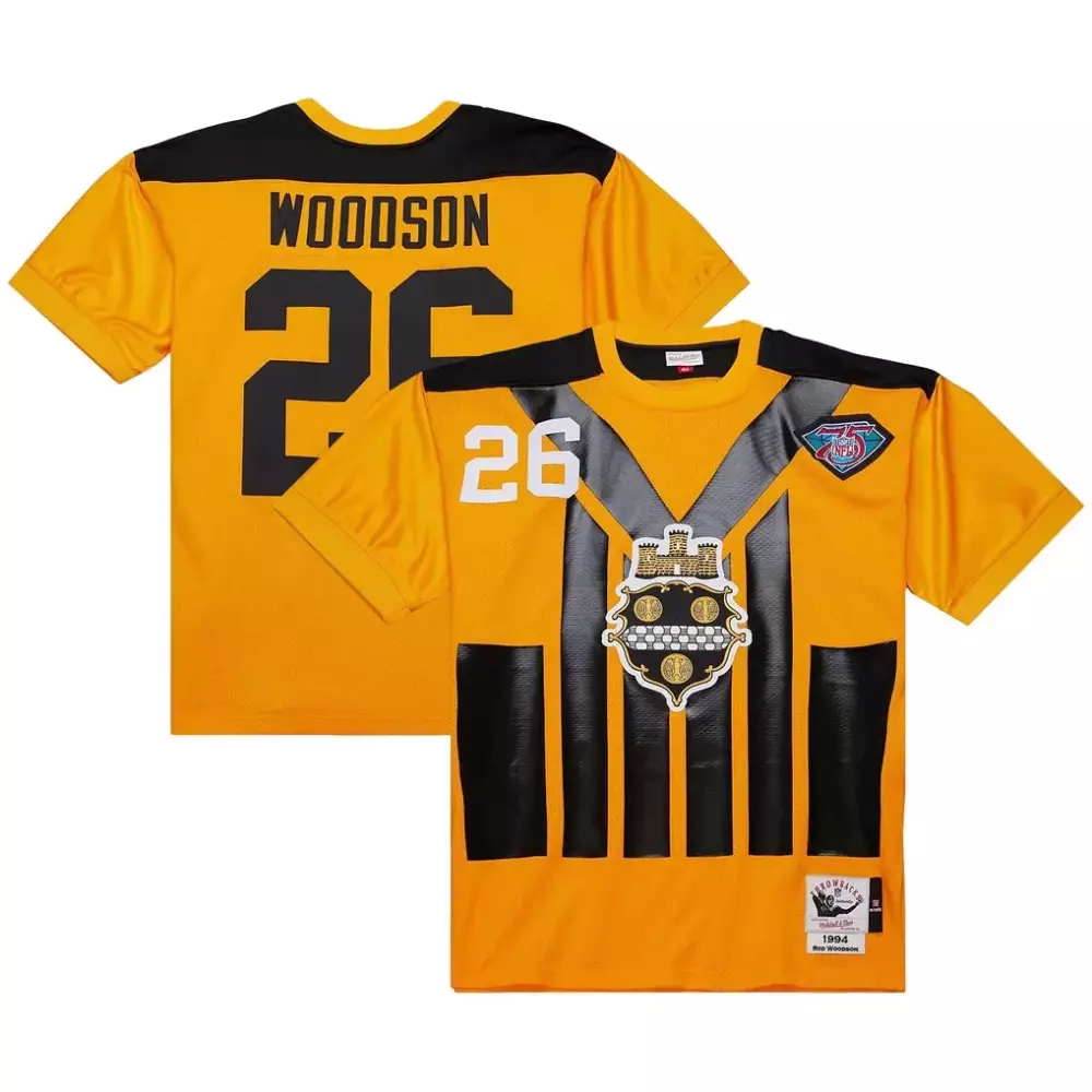 Rod Woodson 26 Jersey Gold 1994 Throwback Pittsburgh Steelers 75th Anniversary Men