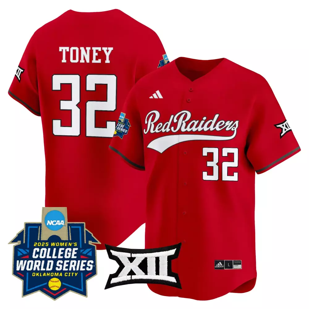 Toney College 32 Red Raiders Jersey 2025 Women's World Series Big Women White Black
