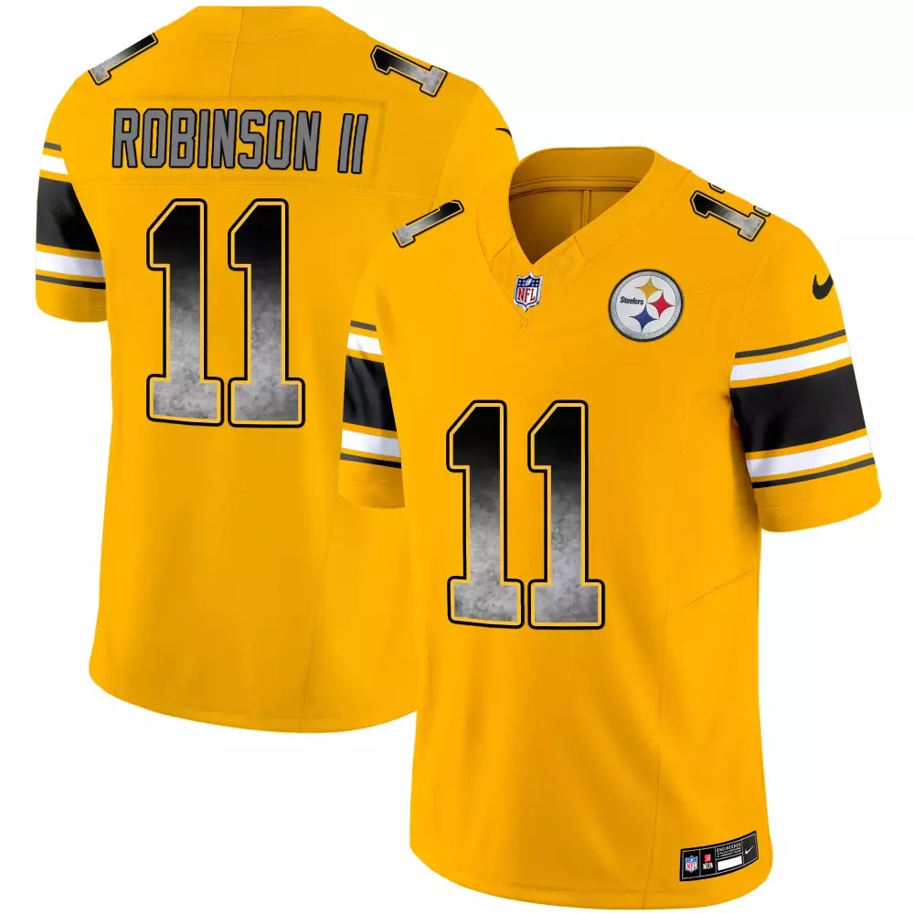 Allen Robinson Ii 11 Steelers Jersey Yellow Men Short Sleeve Alternate Black White