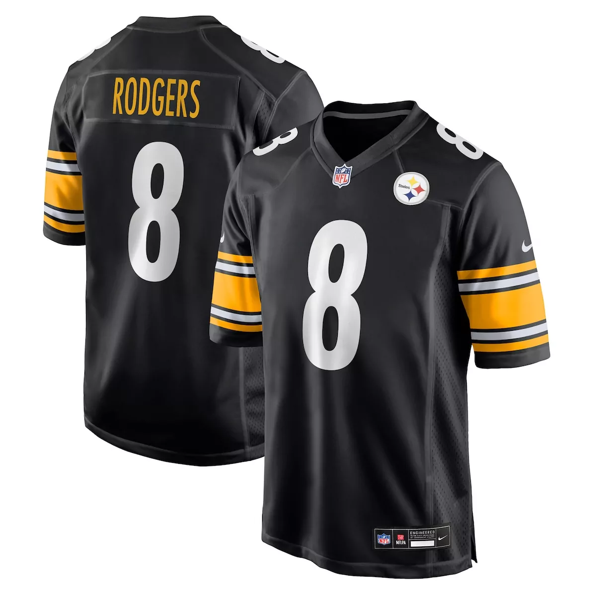 Aaron Rodgers 8 Jersey Black Pittsburgh Steelers Men Player Yellow White Game