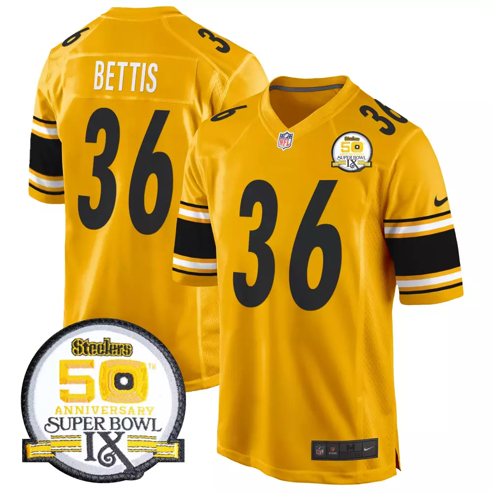 Jerome Bettis 36 Steelers Jersey Yellow Super Bowl 50 2015 Men Black White Anniversary