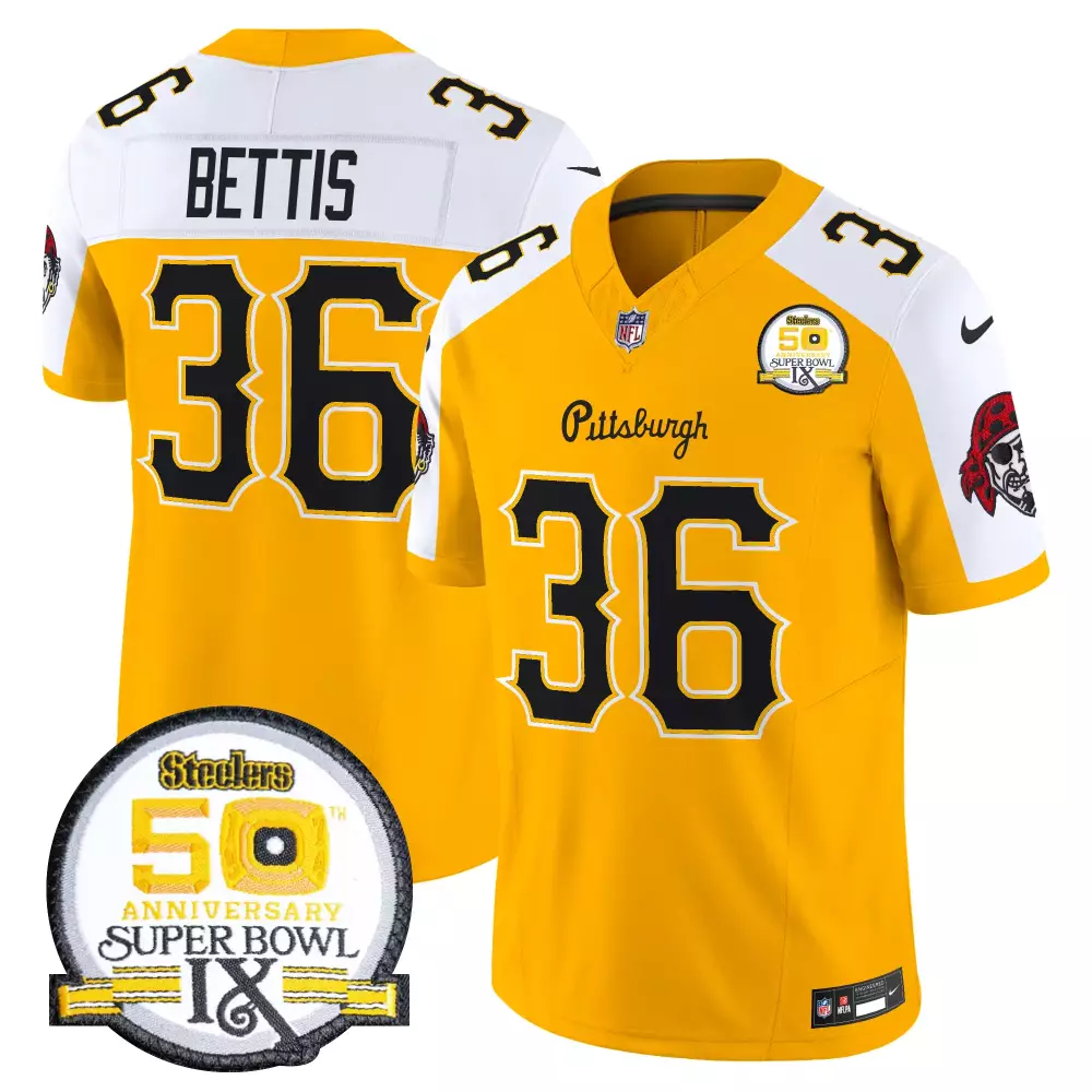 Jerome Bettis 36 Jersey Yellow Super Bowl Ix 50th Anniversary Pittsburgh Steelers