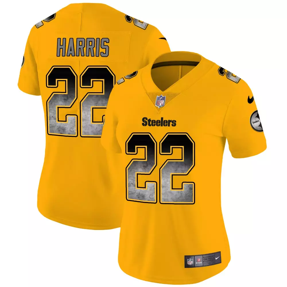 Najee Harris 22 Steelers Jersey Yellow Men Full_dye Black Grey Vapor All Stitched
