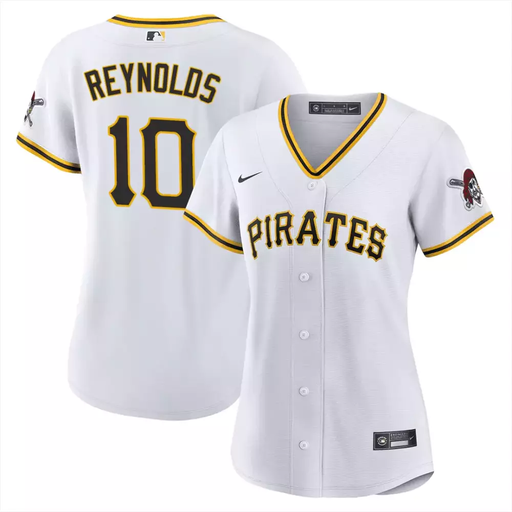 Bryan Reynolds 10 Pirates Jersey White Women Black Yellow All Stitched Vapor