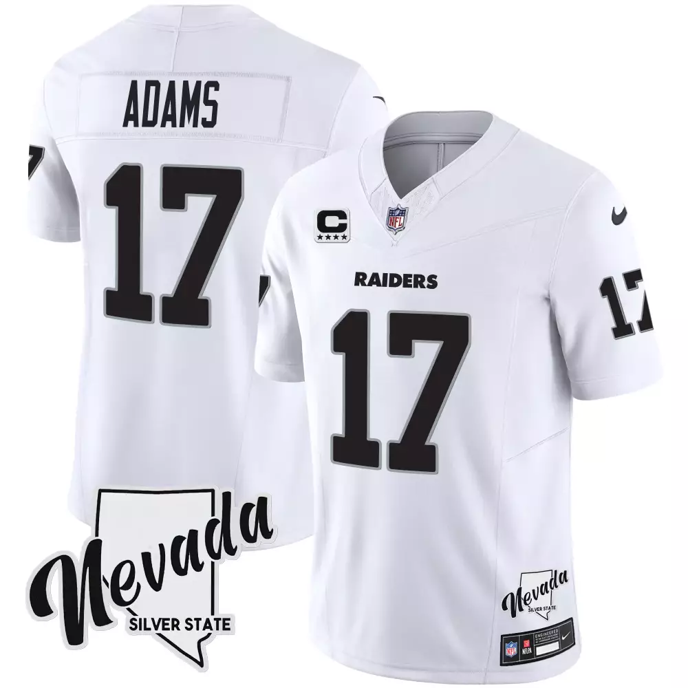 Davante Adams 17 Raiders Jersey White Men Black Vapor All Stitched