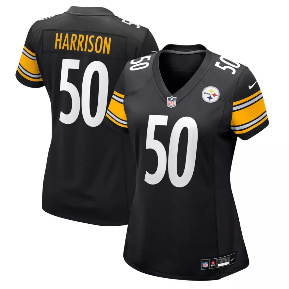 Malik Harrison 50 Jersey Black Pittsburgh Steelers Men Yellow White Game