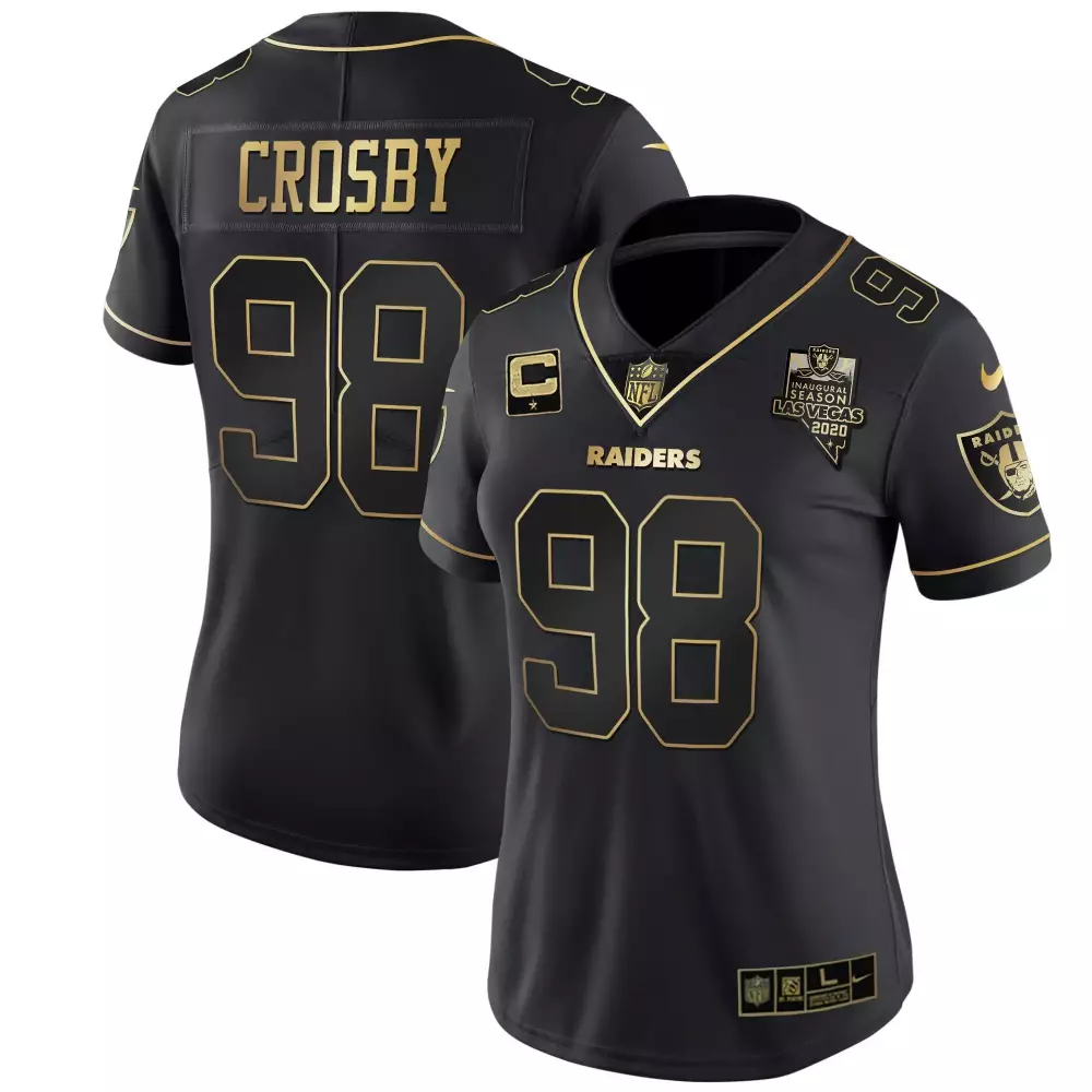Maxx Crosby 98 Raiders Jersey Black Inaugural Season Las Vegas 2020 Women Player