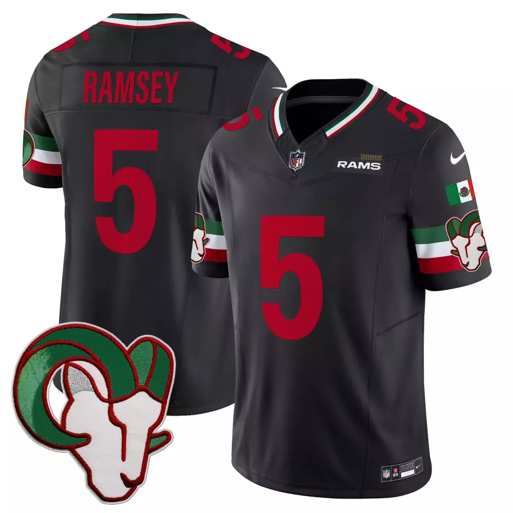 Jalen Ramsey 5 Rams Jersey Black Mexico Men Alternate Red Green White Vapor Limited