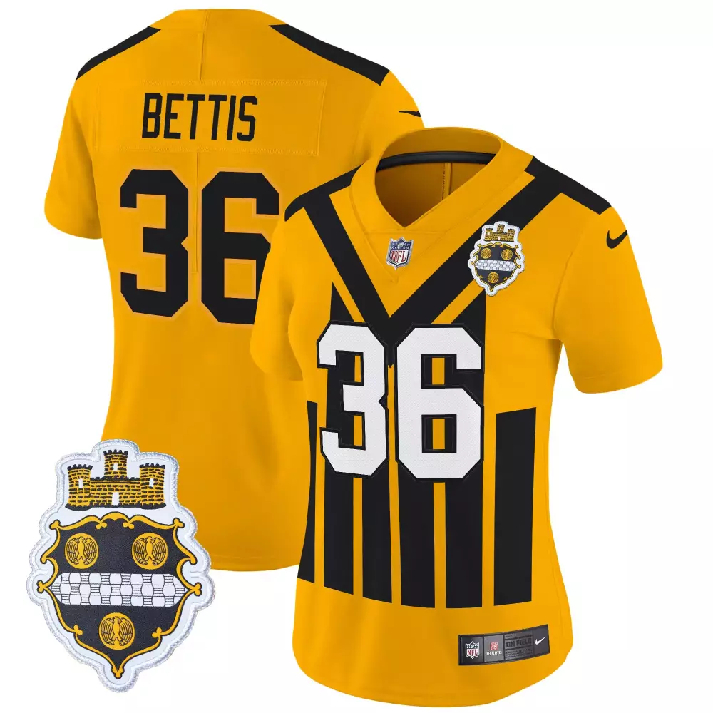 Jerome Bettis 36 Jersey Gold Color Rush Pittsburgh Steelers Equipment Men Split Design
